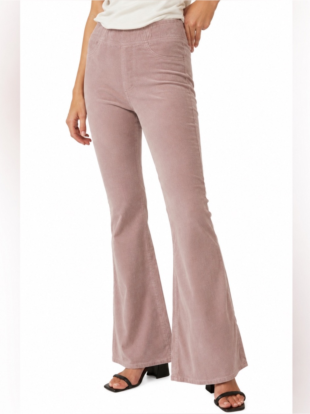 Free People We The Free Pull-On Corduroy Flare Pants Dusty Mauve/Lilac 29